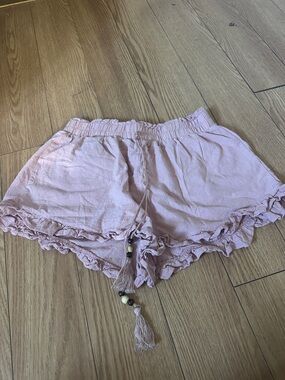 Light Pink Ruffle Hem Women’s Shorts